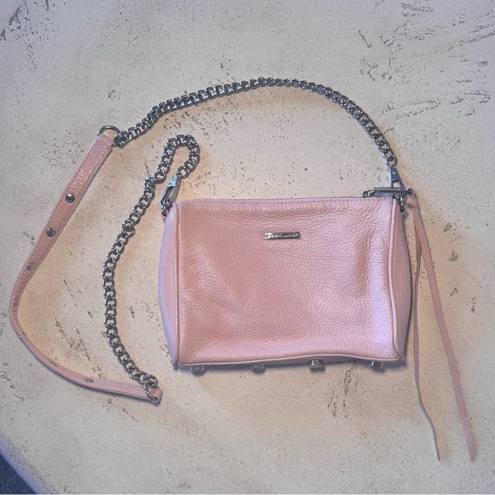 Rebecca Minkoff Pink Leather Crossbody Chain Bag